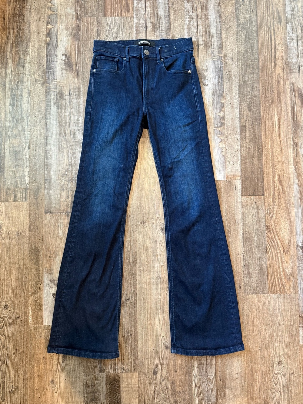Express Women's Dark Blue Flare Jeans